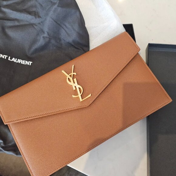 YSL - SAINT LAURENT UPTOWN  POUCH - MEDIUM - COLOR BRICK - Picture 1 of 9